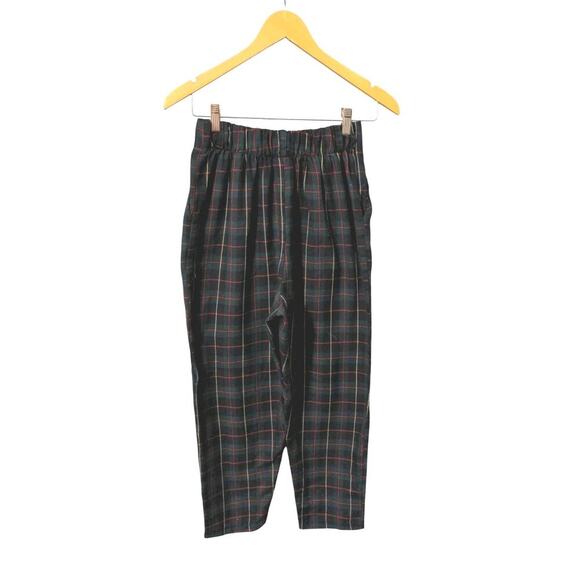 Loving Youth Tartan Plaid Pull On High Rise Pleated Tapered Leg Pants Small G - Picture 2 of 7
